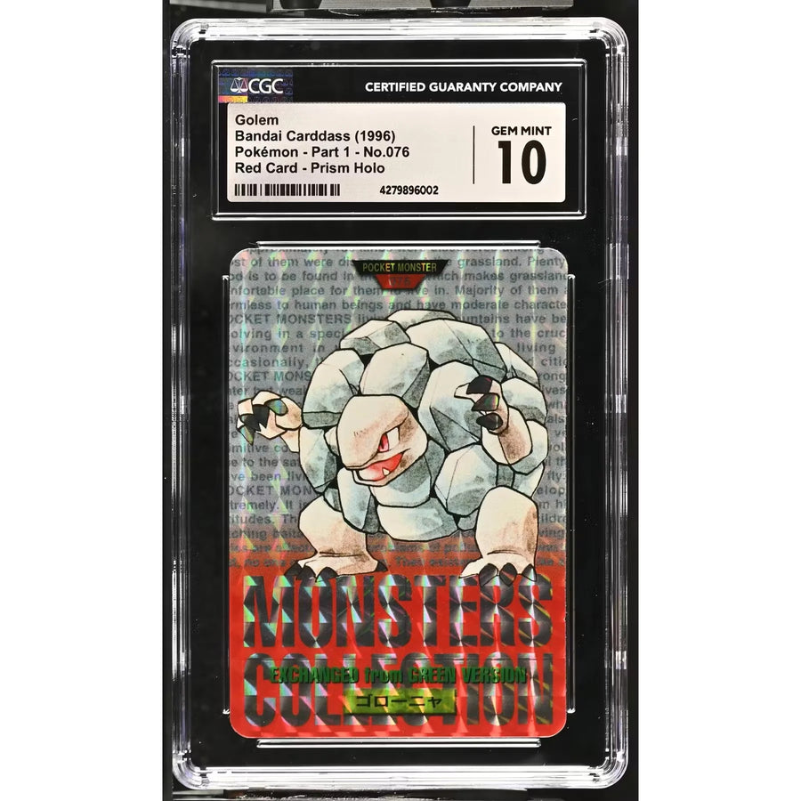 Pokemon Bandai CardDass Golem 076 Red Prism | CGC 10 Gem Mint