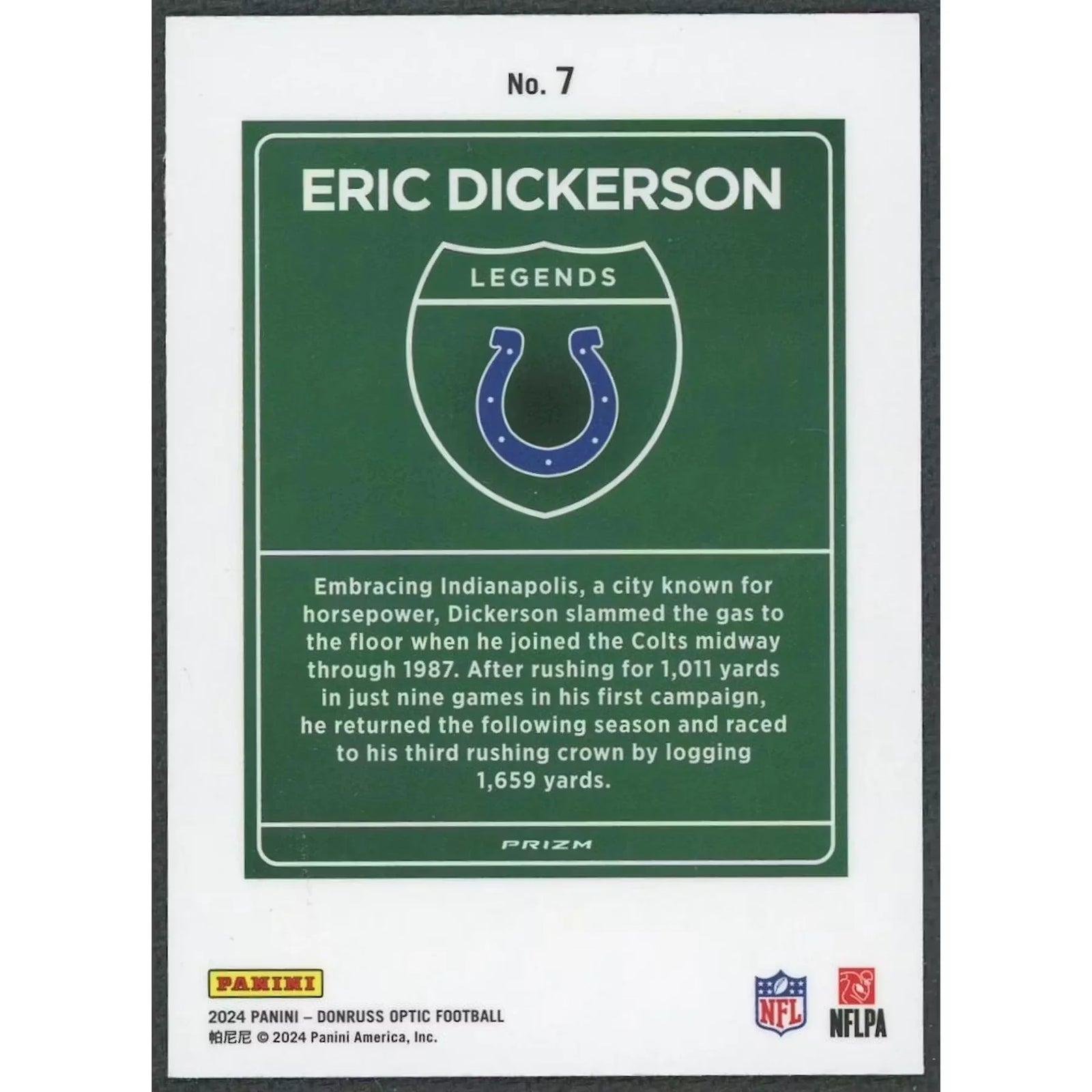 Eric Dickerson 2024 Panini Donruss Optic Downtown Legends #7