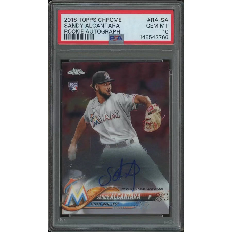 Sandy Alcantara 2018 Topps Chrome Rookie Autograph | PSA 10 Gem Mint