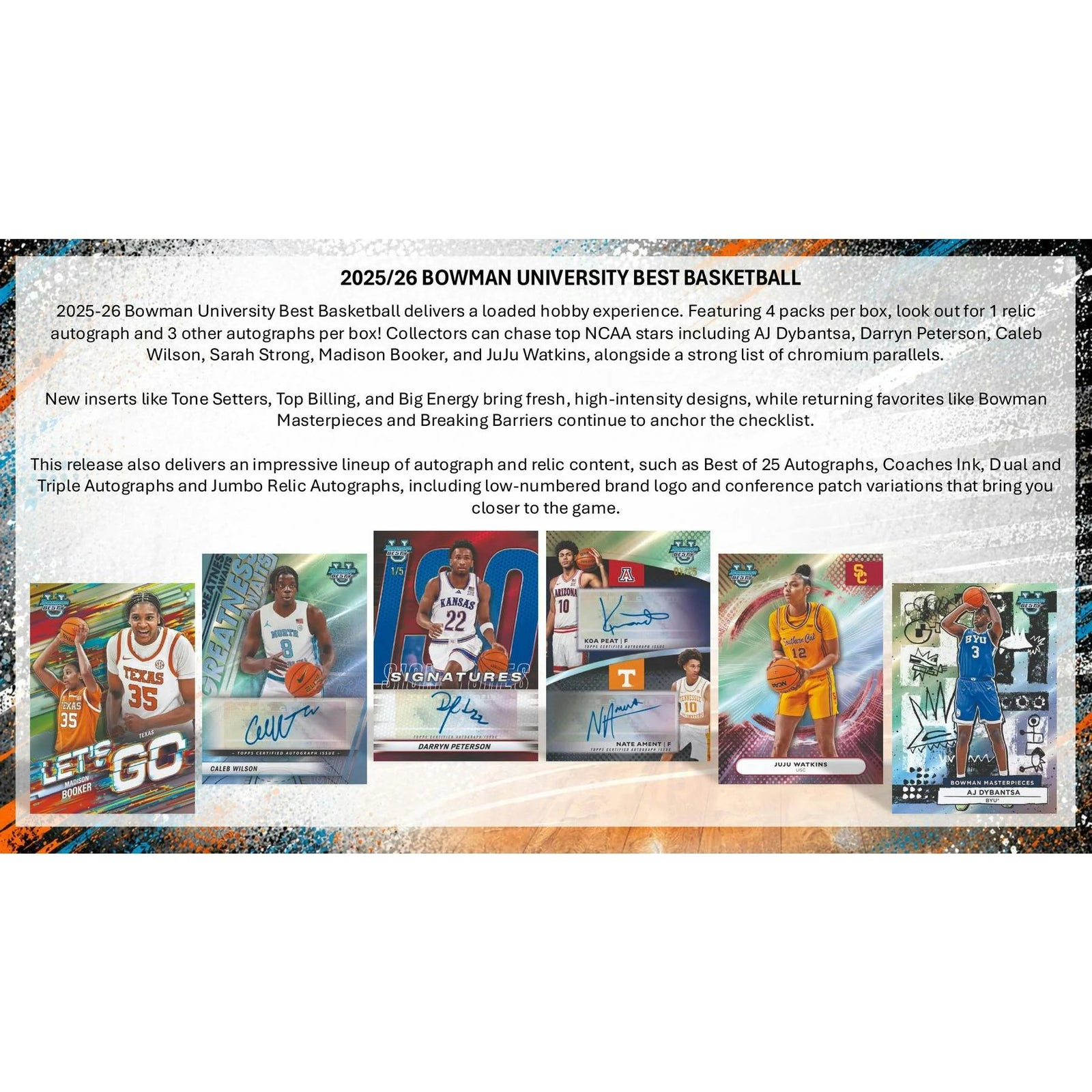 DRAFT - New 2025/26 Bowman University Best Basketball Hobby 12-Box Case