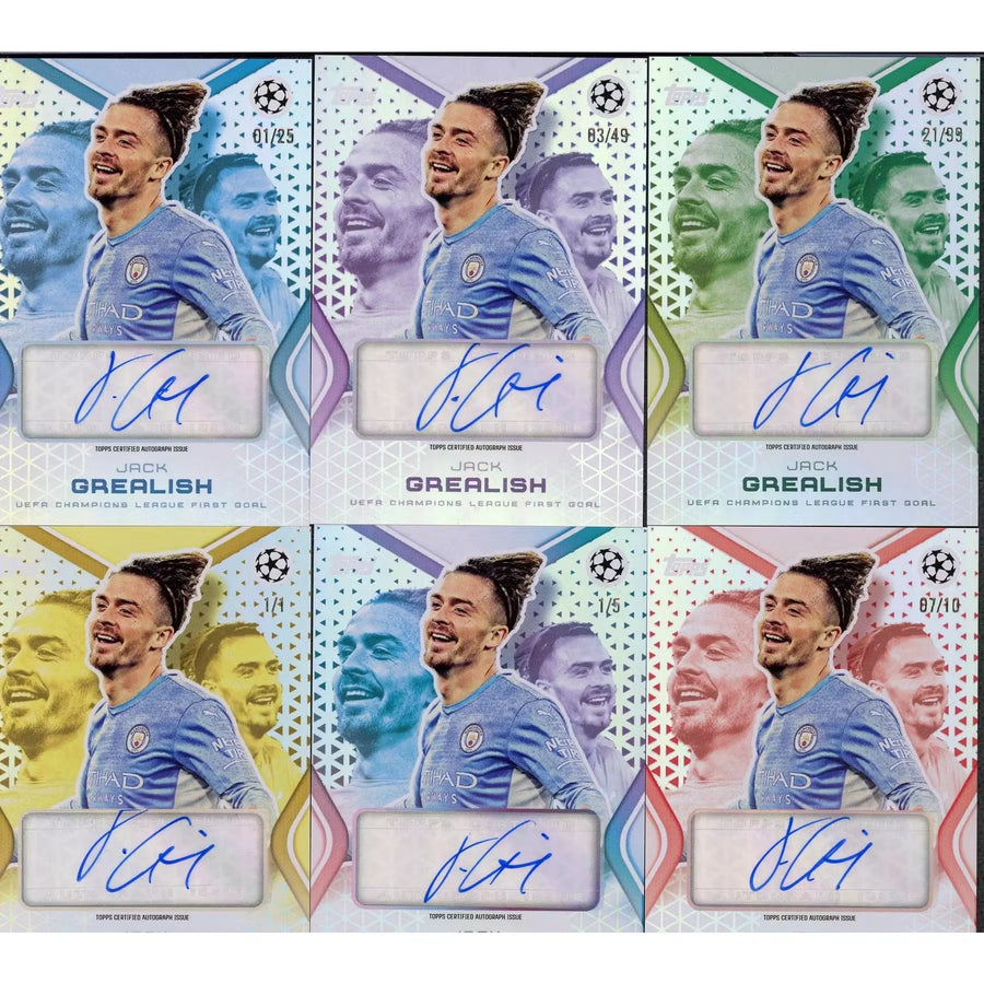 2022 Topps Jack Grelish Auto Rainbow 1/1,/5,/10,/25,/49,/99 (6 cards)