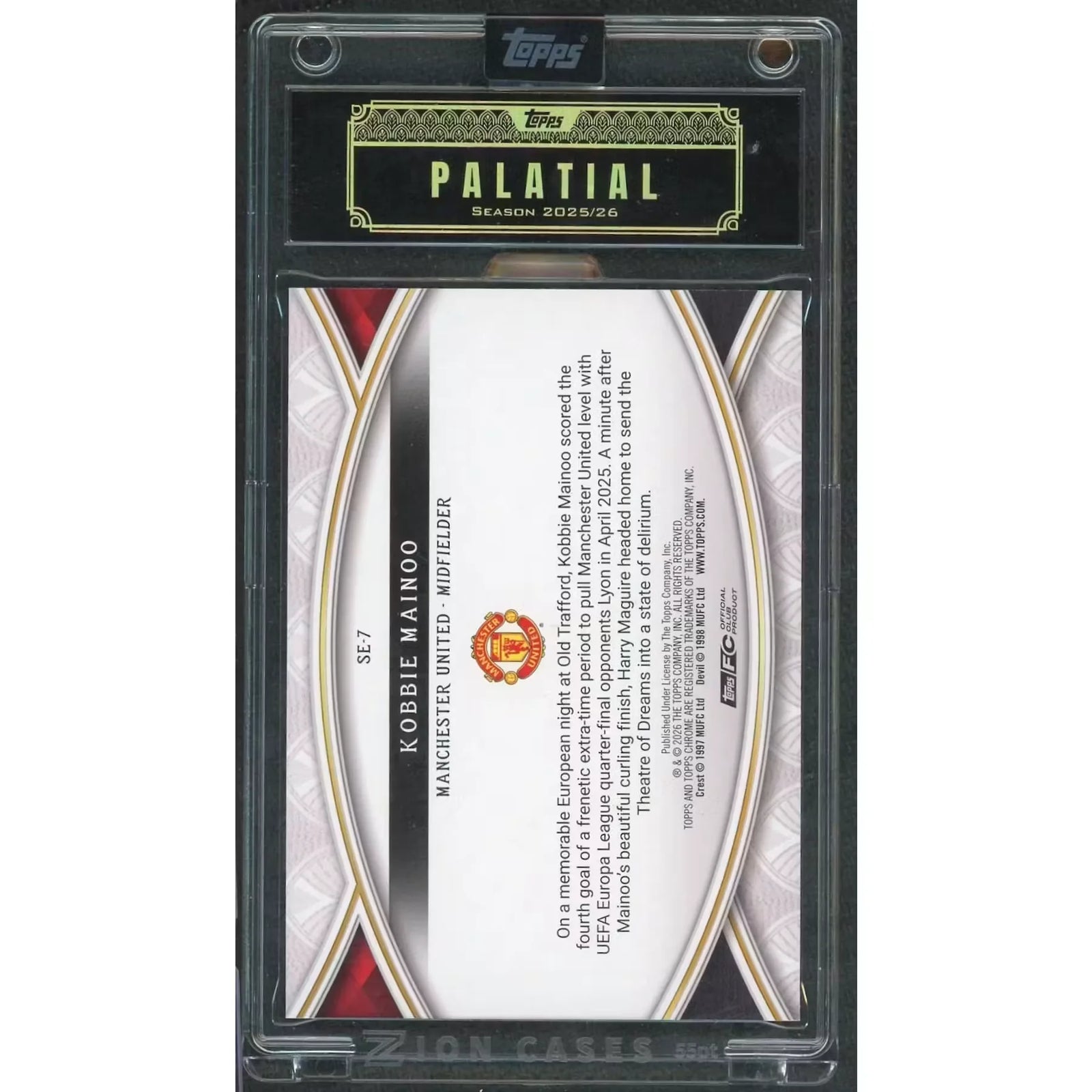 Kobbie Mainoo 2025-26 Palatial Manchester United Card |/15