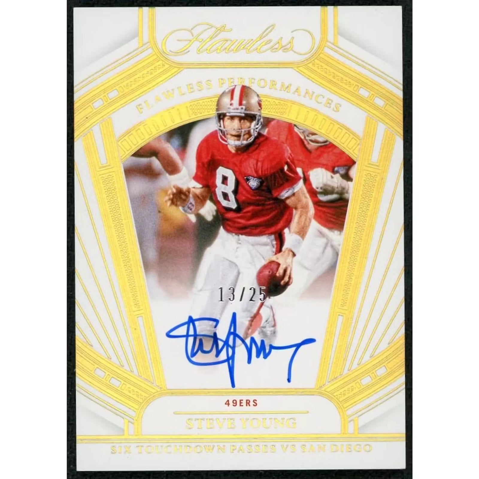 Steve Young Signed Flawless Performances Card | 2024 Panini/25