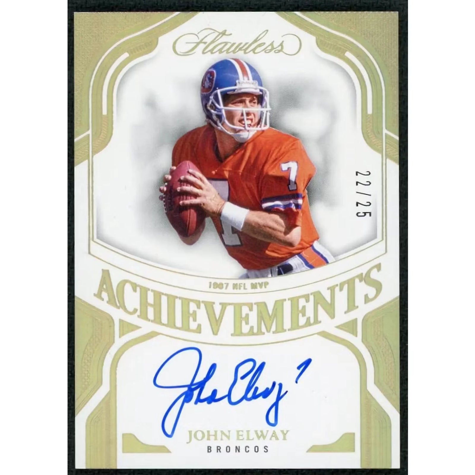 John Elway Signed 2025 Panini Flawless Card | Achievements Auto/25