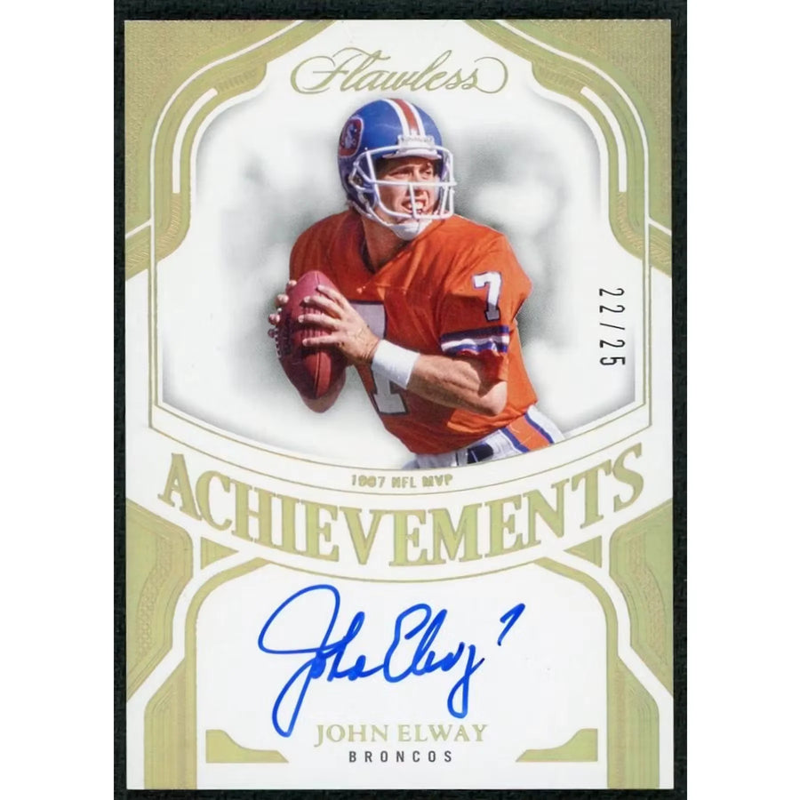 John Elway Signed 2025 Panini Flawless Card | Achievements Auto/25