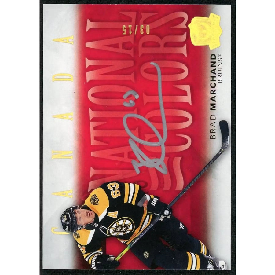 Brad Marchand Signed 2021-22 Upper Deck The Cup Card | National Colors Auto/15