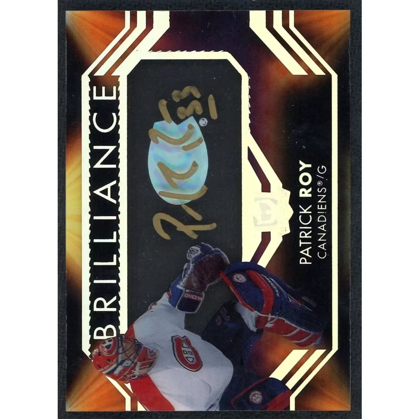 Patrick Roy Signed 2021-22 Upper Deck The Cup Brilliance Auto Card