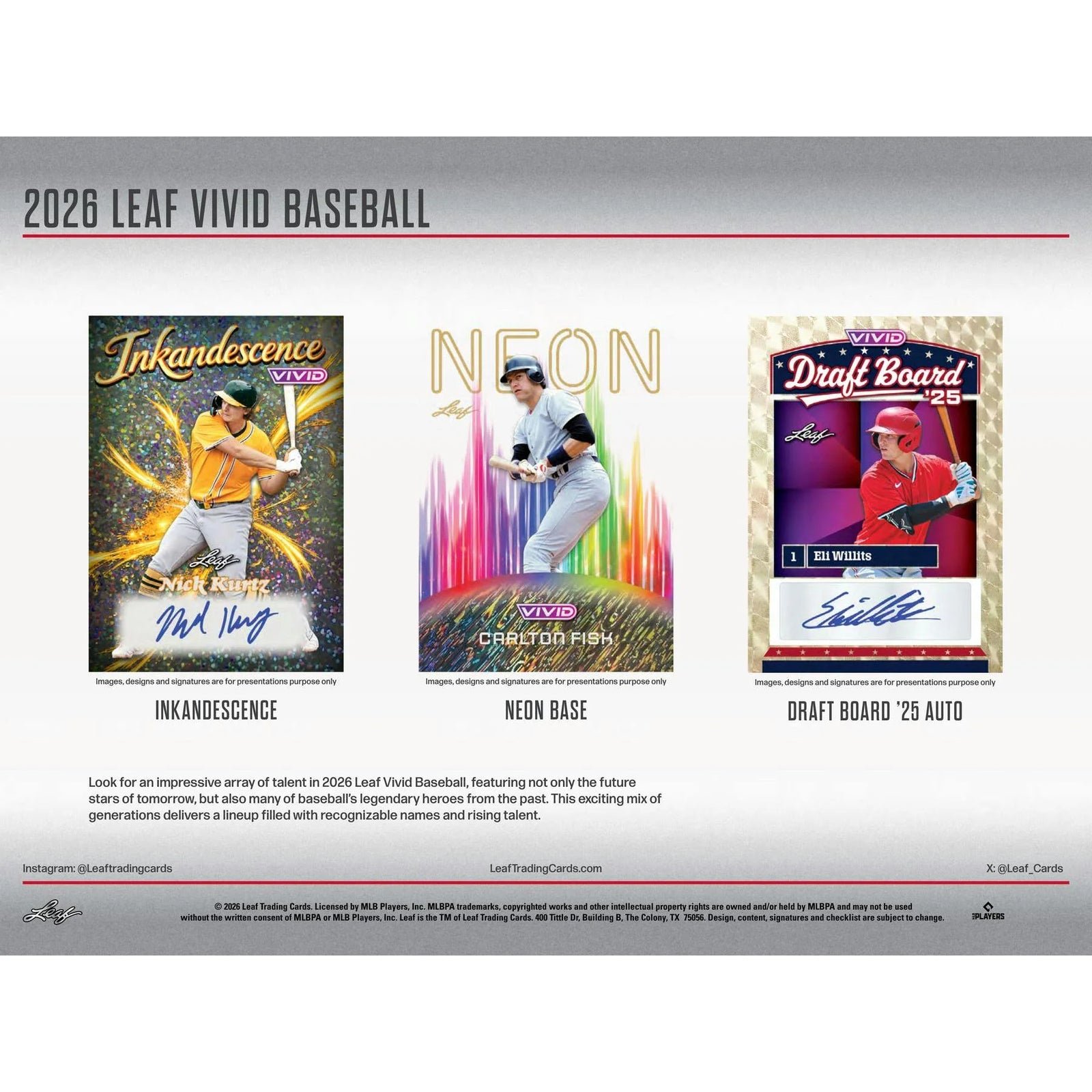 2026 Leaf Vivid Baseball Hobby Box Presell Release June 2026