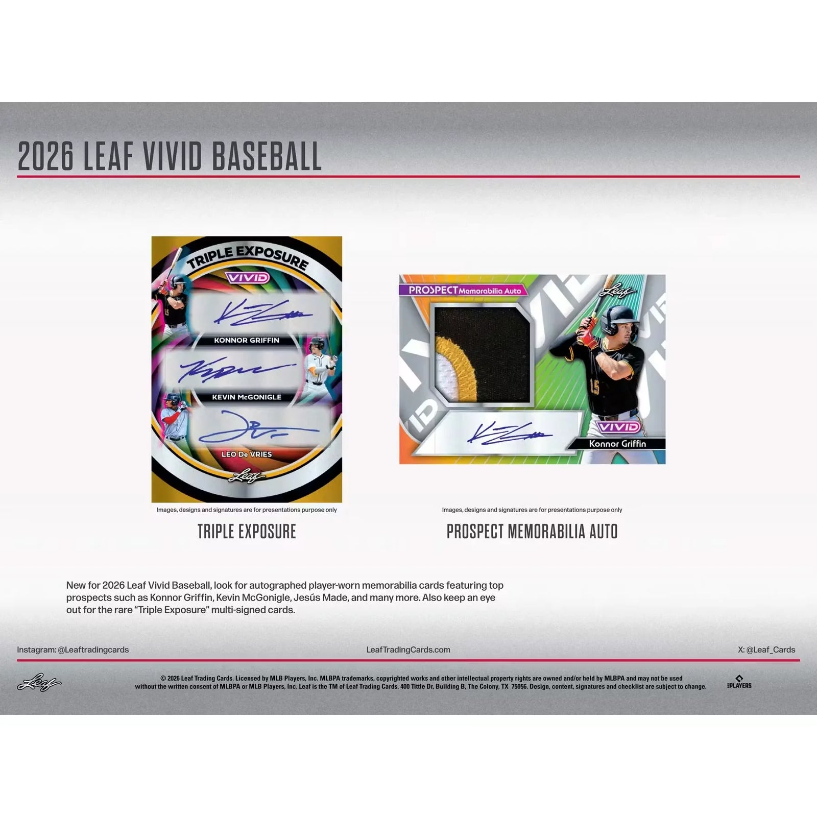 2026 Leaf Vivid Baseball Hobby Box Presell Release June 2026