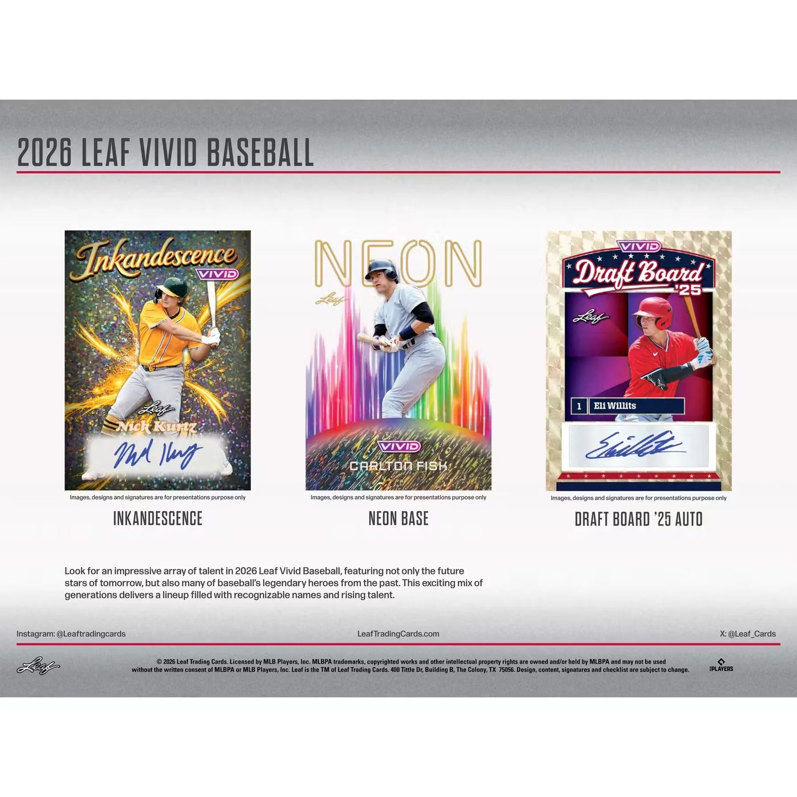 2026 Leaf Vivid Baseball Hobby Jumbo Box Presale Release June 2026