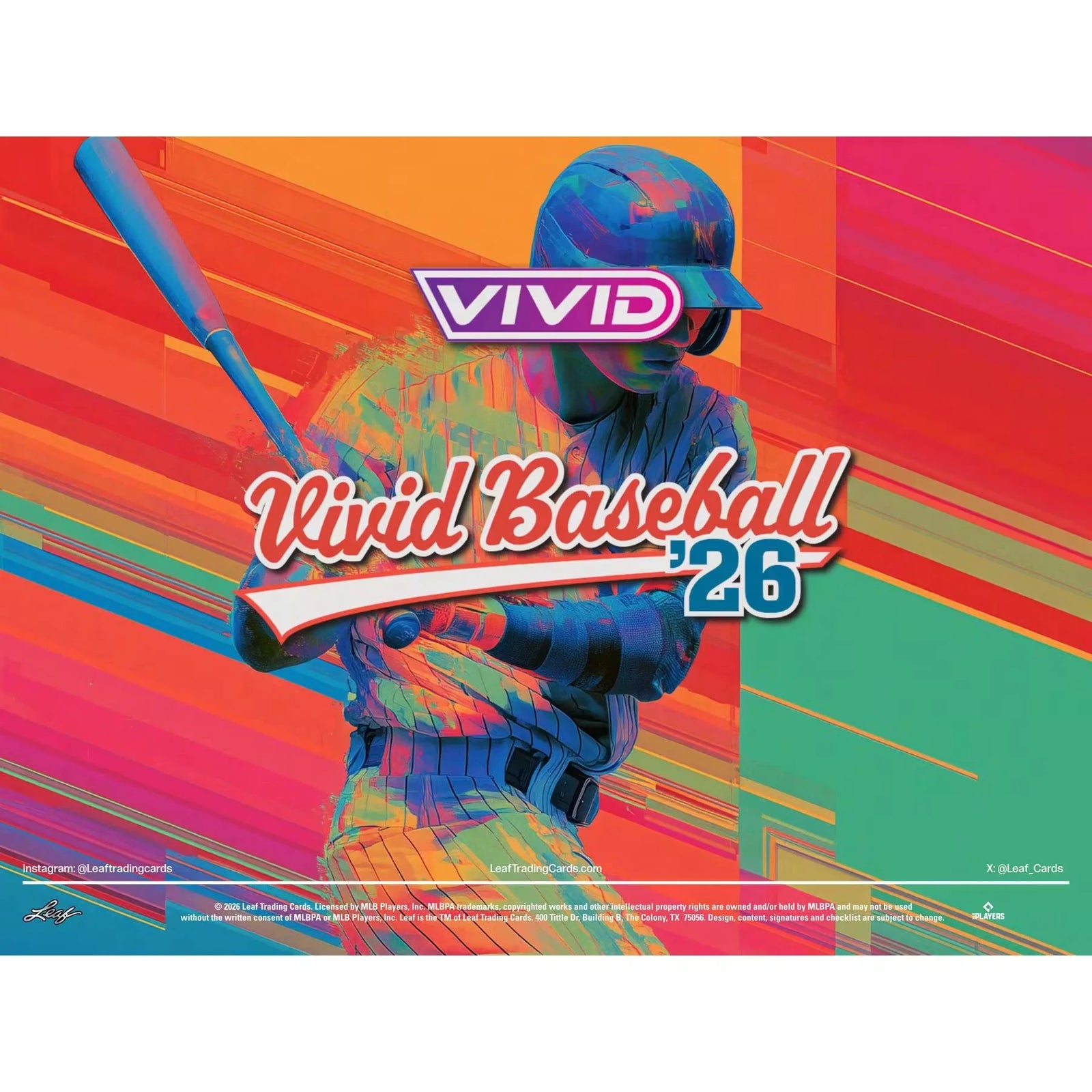2026 Leaf Vivid Baseball Hobby Jumbo 6 Box Case Presell