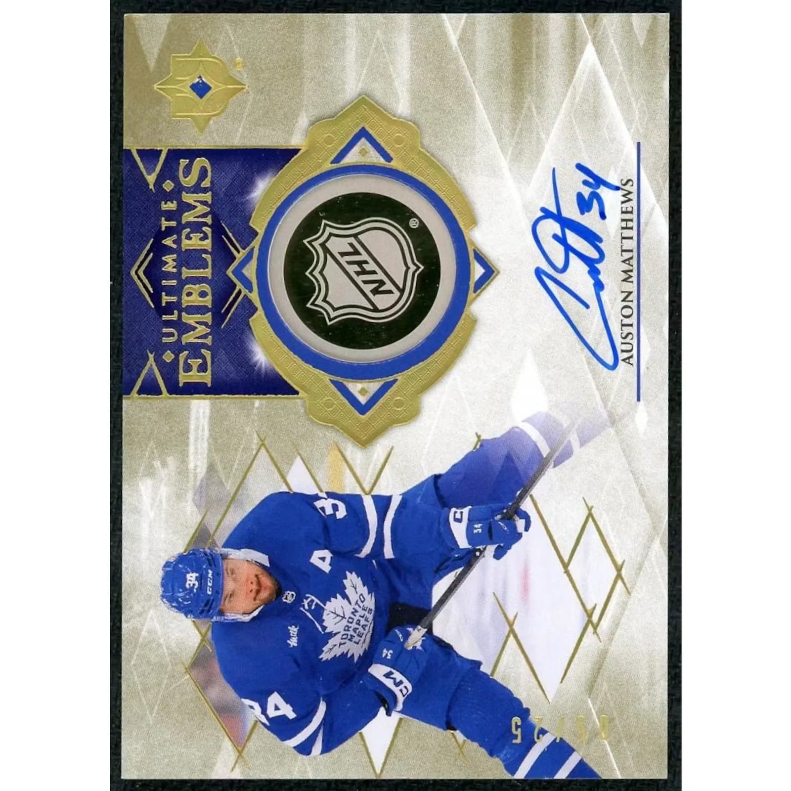Auston Matthews Signed 2023-24 Upper Deck Ultimate Card | Gold Auto/25