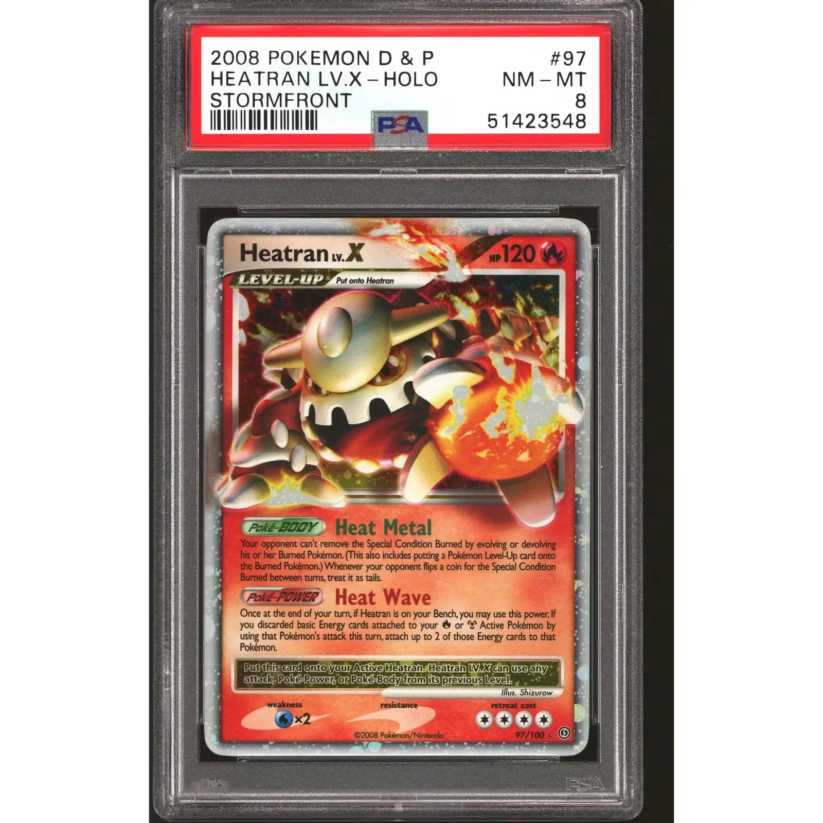 Pokemon D&P Stormfront Heatran LV.X 97/100 | PSA 8