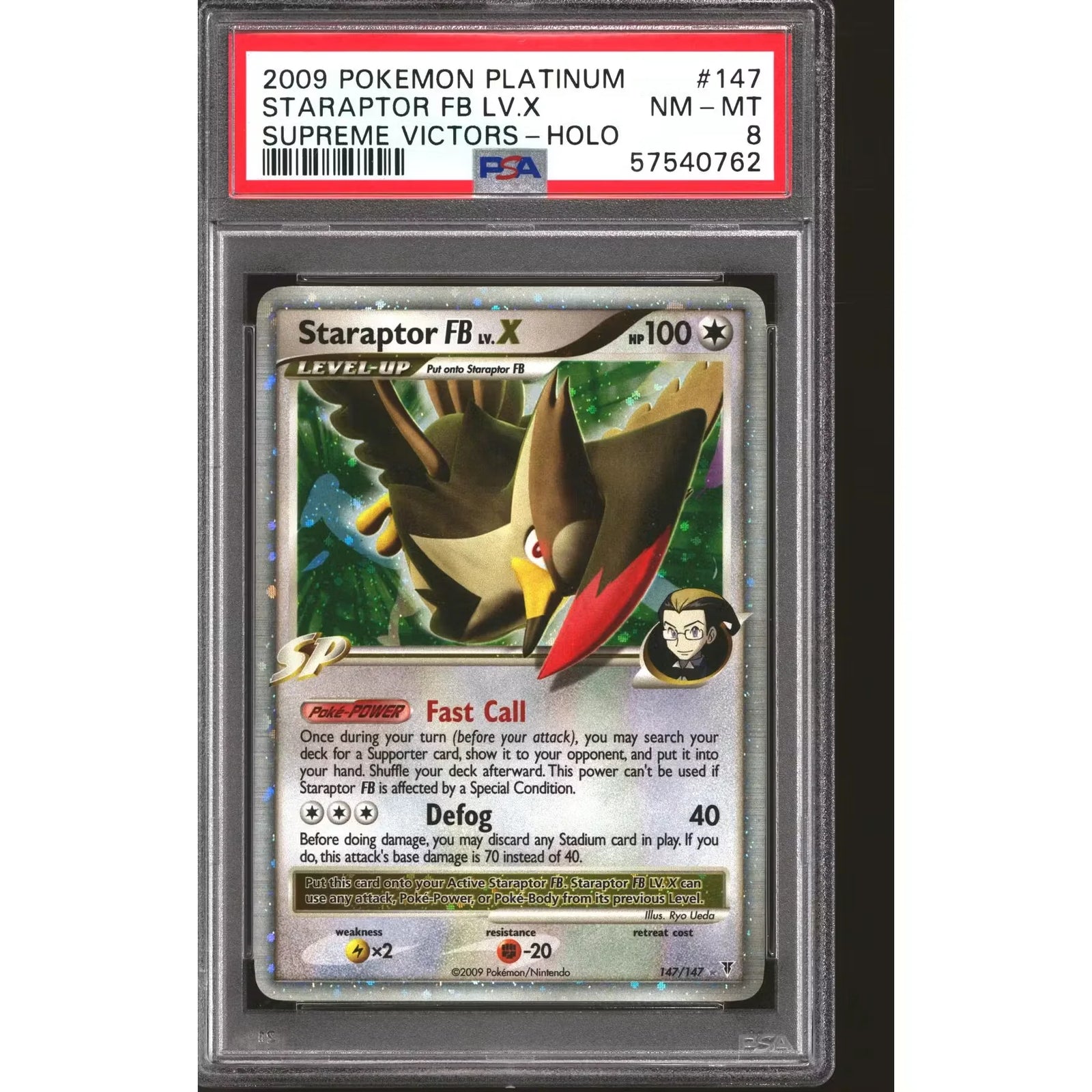 Staraptor FB Lv.X 147/147 Pokemon Card | PSA 8 Platinum Supreme Victors