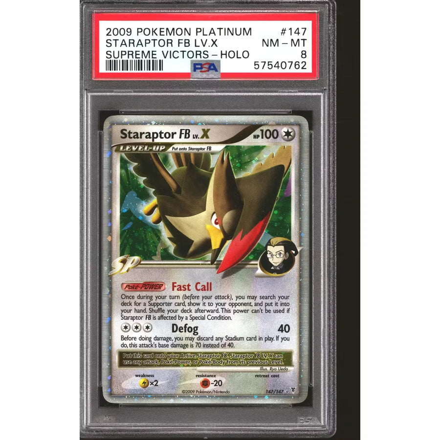 Staraptor FB Lv.X 147/147 Pokemon Card | PSA 8 Platinum Supreme Victors