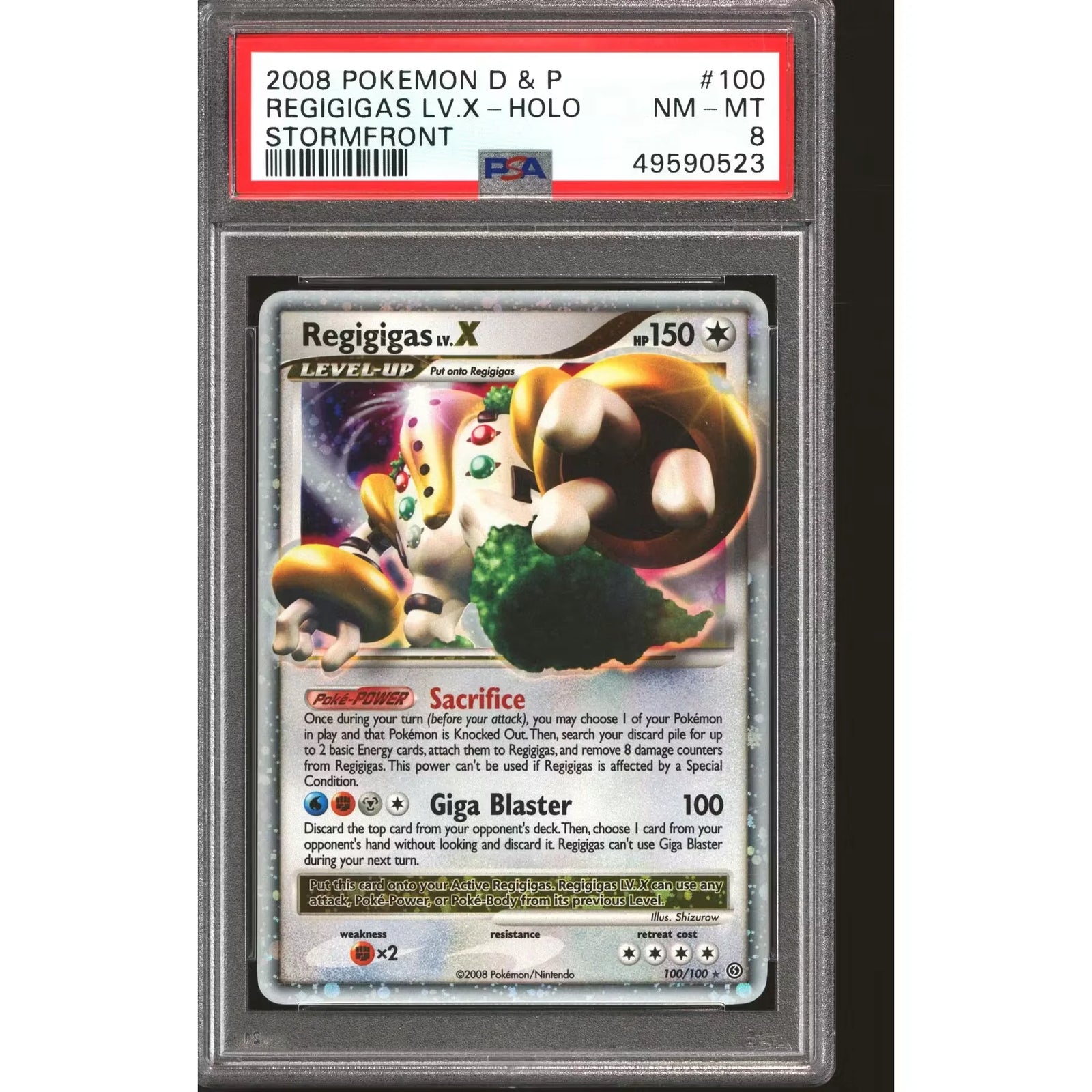 Pokemon Regigias LV.X 100/100 Stormfront | PSA 8