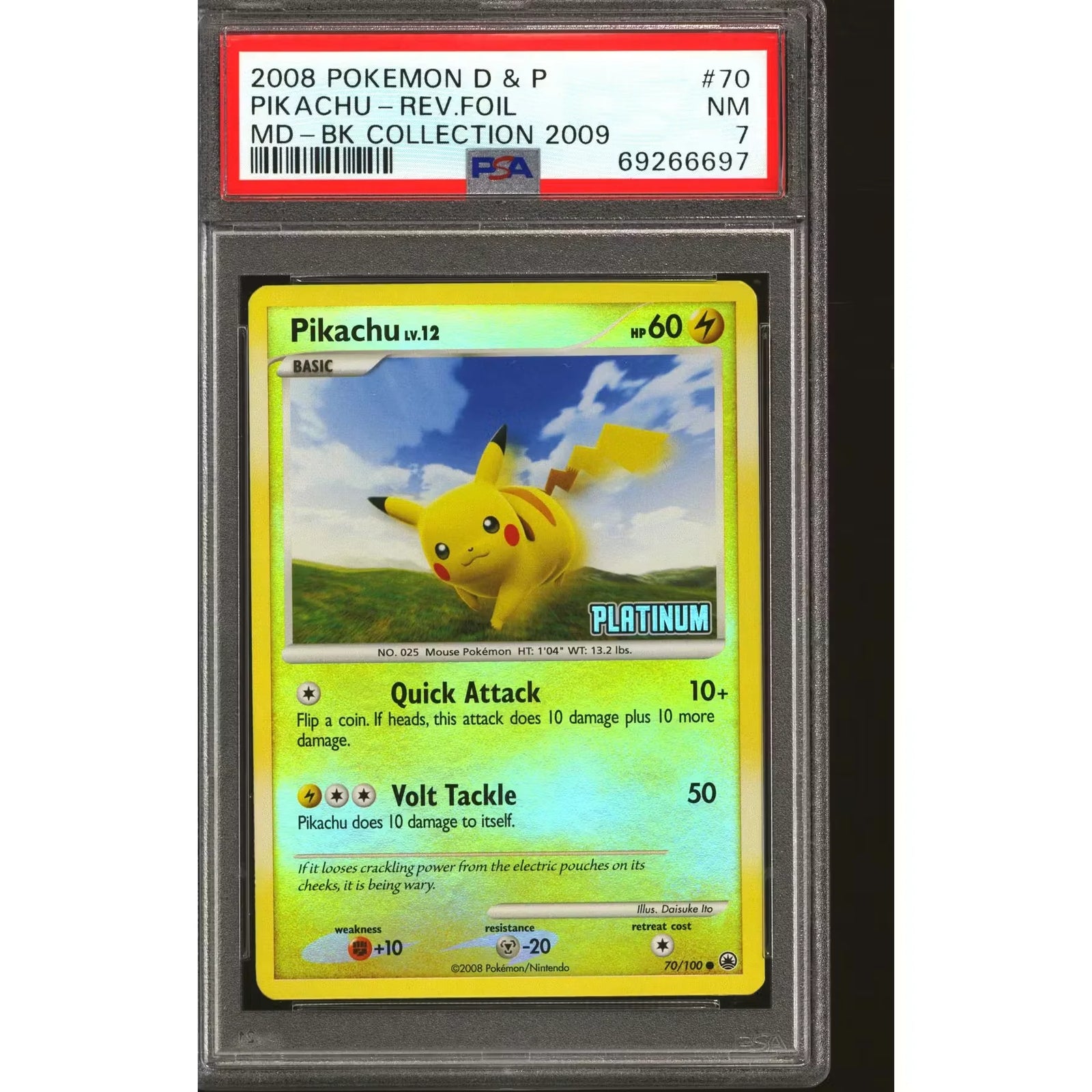 Pokemon Pikachu Burger King Platinum Promo | Reverse Holo PSA 7