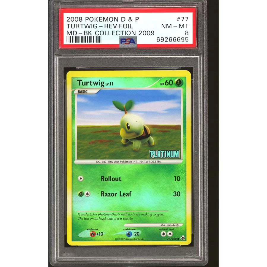 Pokemon Burger King Platinum Promo Turtwig 77/100 | PSA 8 Reverse Holo