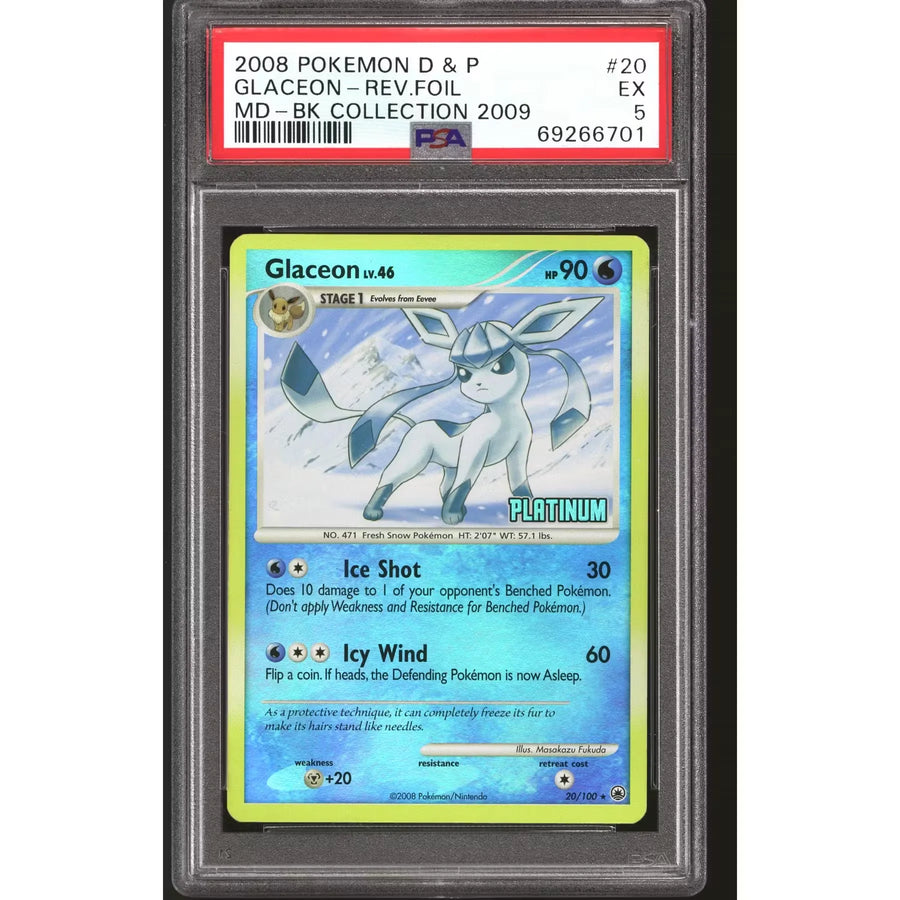 Glaceon 20/100 Reverse Holo Foil Platinum Promo | PSA 5
