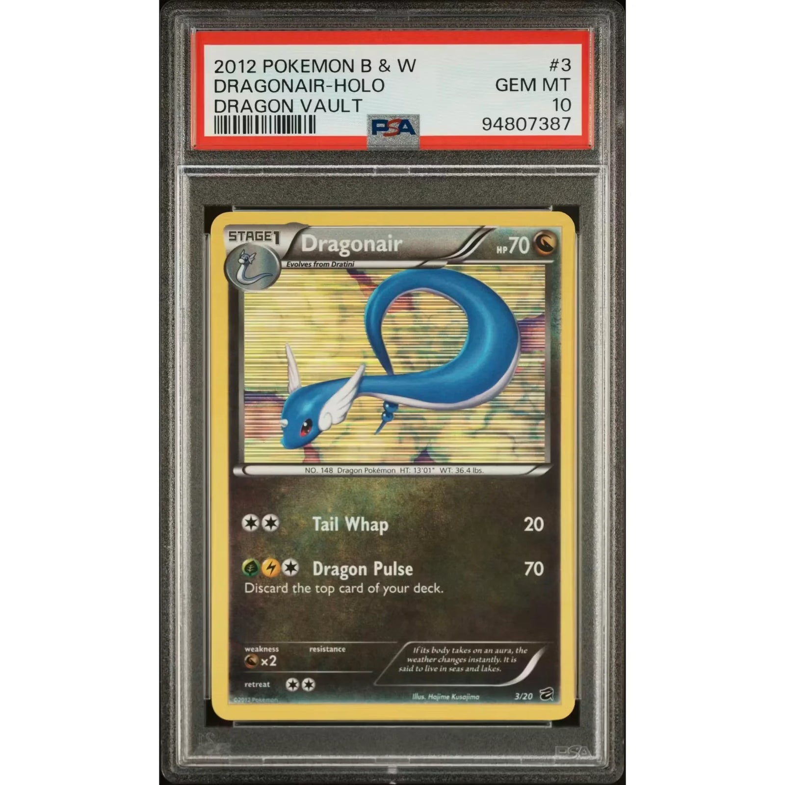 Dragonair 3/20 Pokemon Dragon Vault Card | PSA 10 GEM MINT