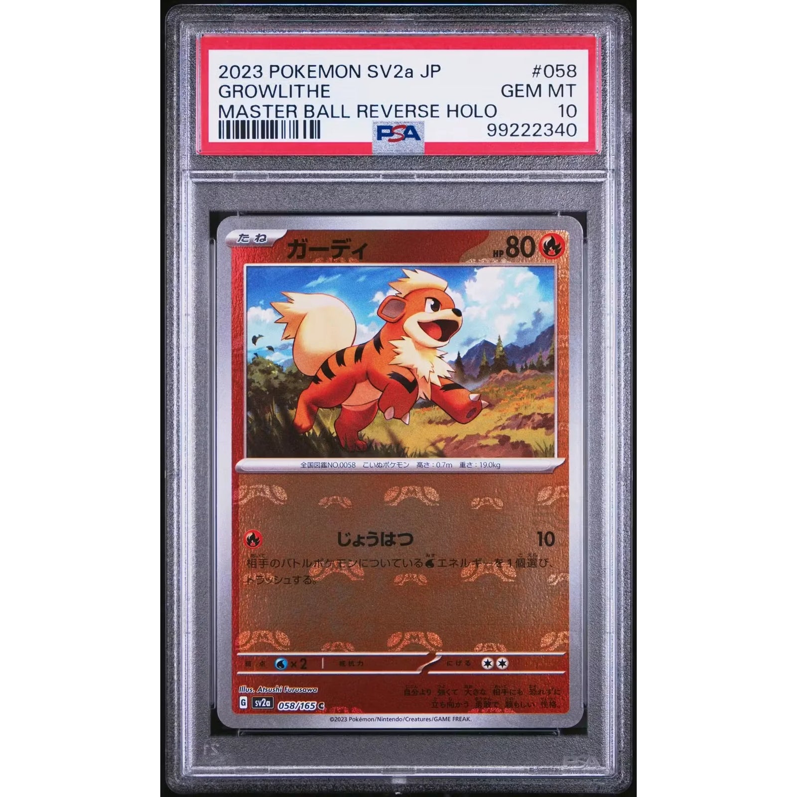 Pokemon 151 Growlithe 058/165 Reverse Holo | PSA 10 Gem Mint
