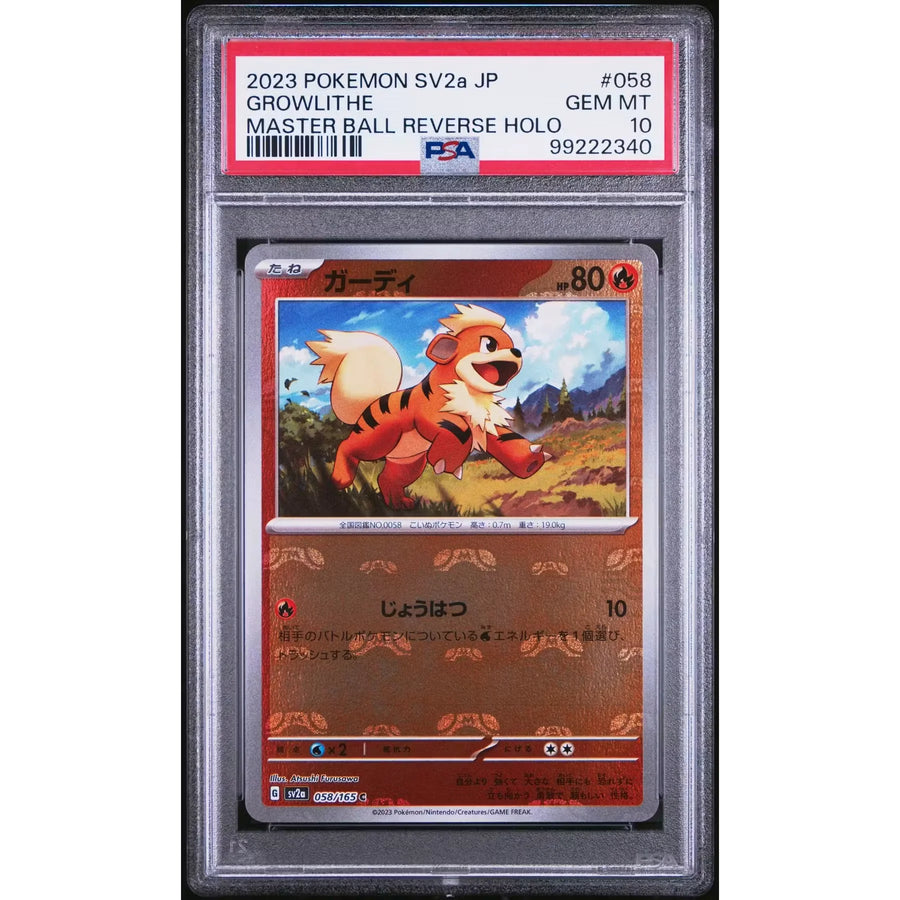 Pokemon 151 Growlithe 058/165 Reverse Holo | PSA 10 Gem Mint