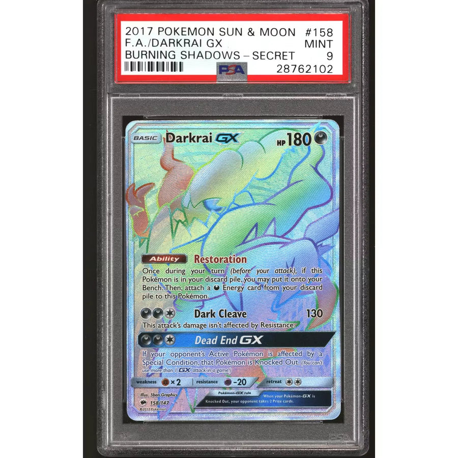 Darkrai GX 158/147 Burning Shadows | PSA 9 Graded