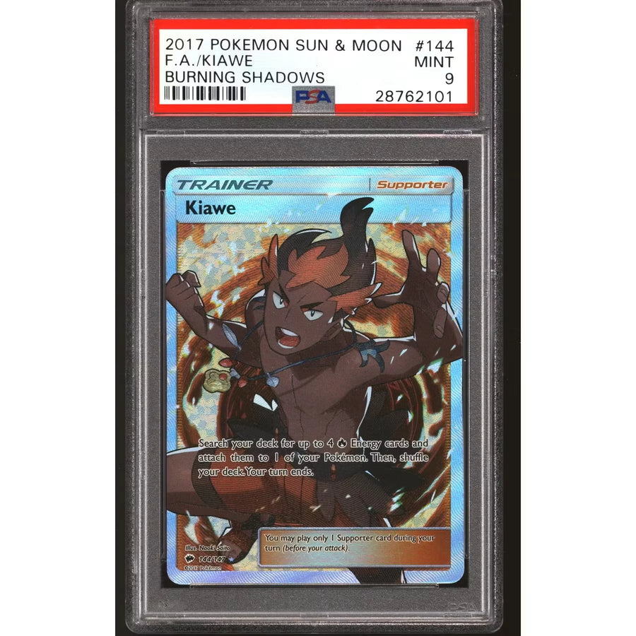 Kiawe Pokemon Card | Burning Shadows 144/147 PSA 9