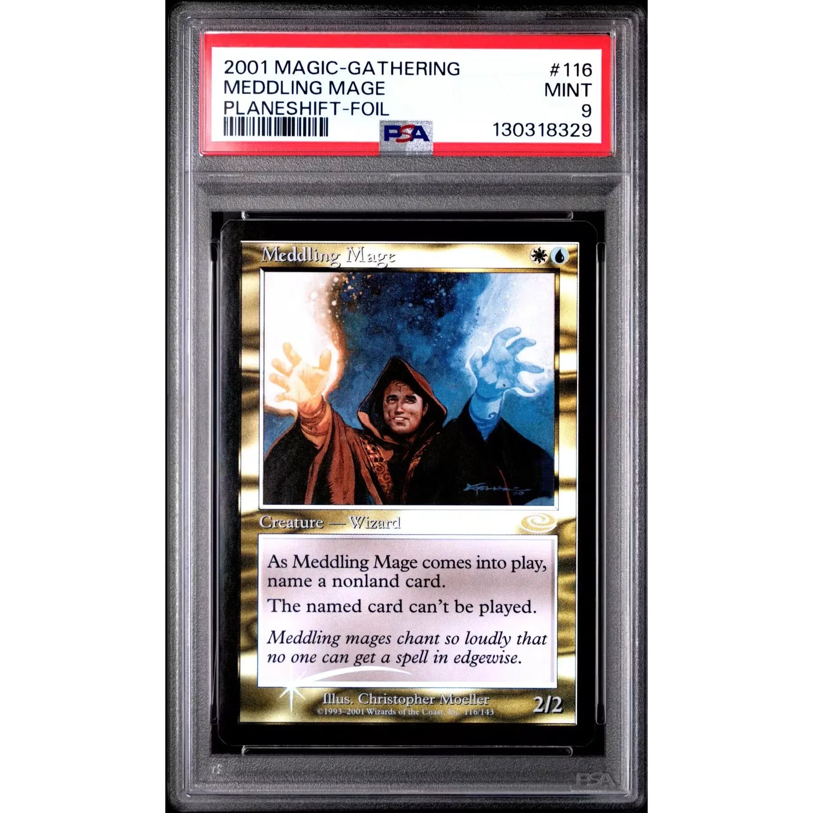 Magic the Gathering Meddling Mage Foil | Planeshift PSA 9