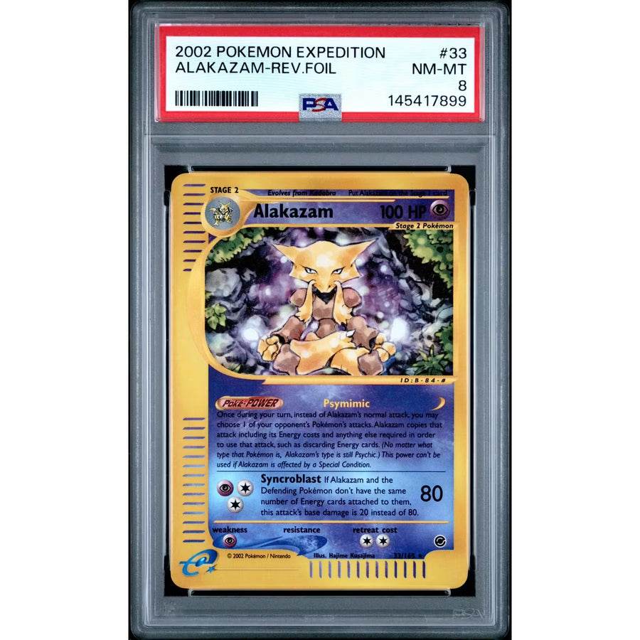 Pokemon Expedition Reverse Holo Alakazam 33/165 | PSA 8