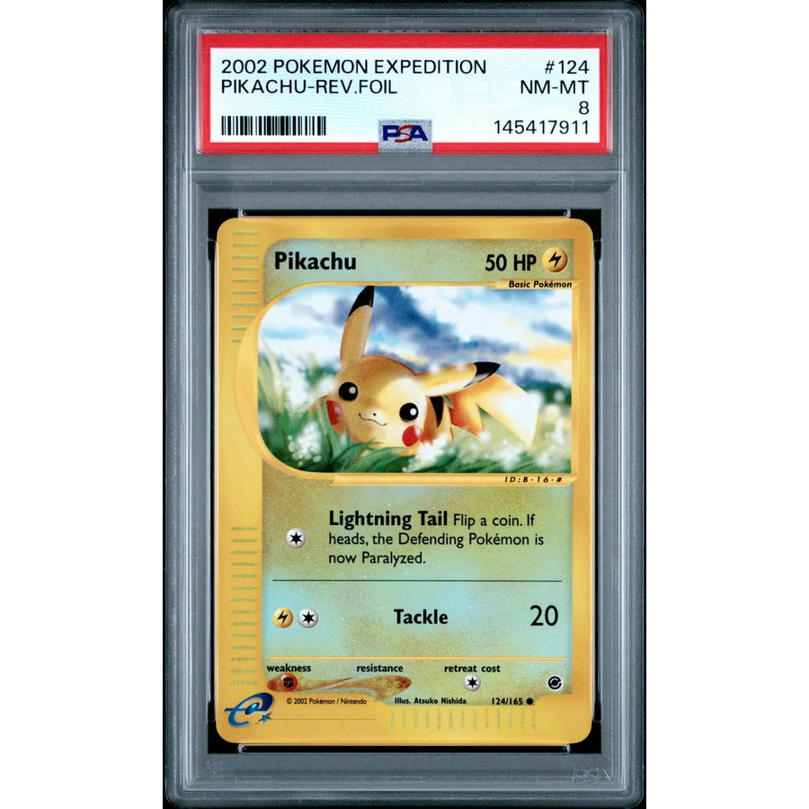 Pokemon Expedition Reverse Holo Pikachu 124/165 | PSA 8