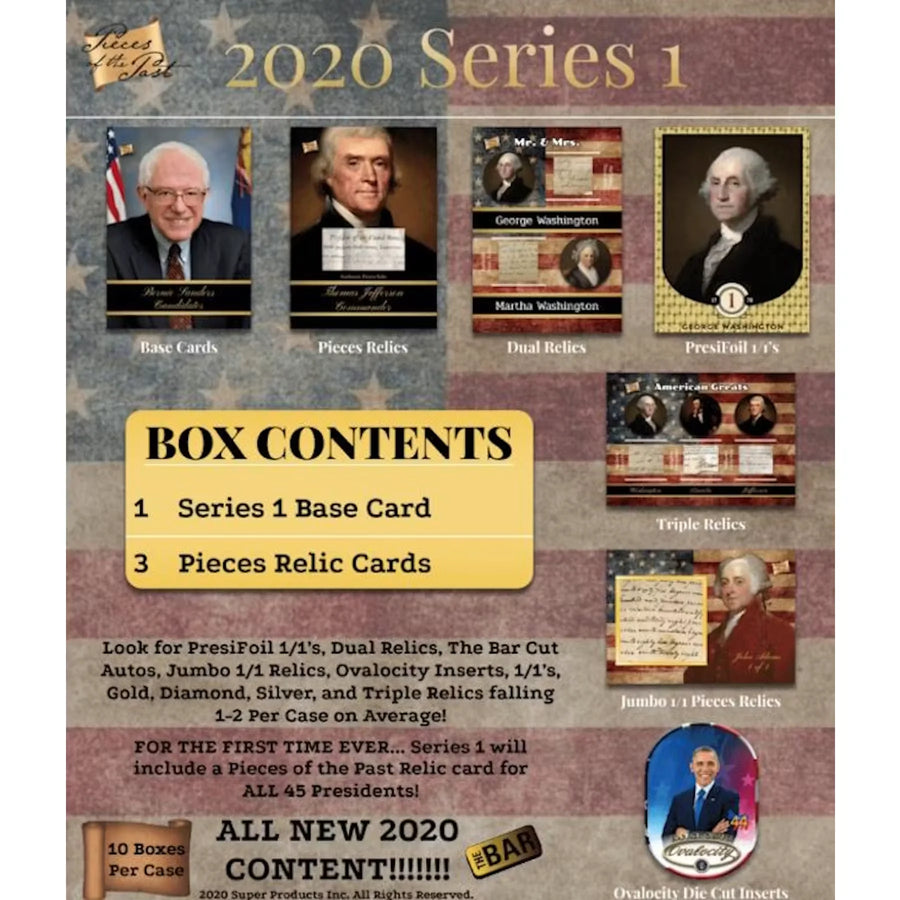 2020 Super Break Pieces of the Past Series 1 Trading Cards Hobby Box (Ships Sealed Only)