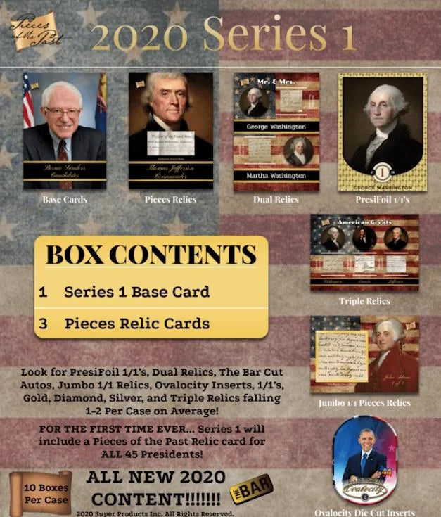 2020 Super Break Pieces of the Past Series 1 Trading Cards Hobby Box (Ships Sealed Only)