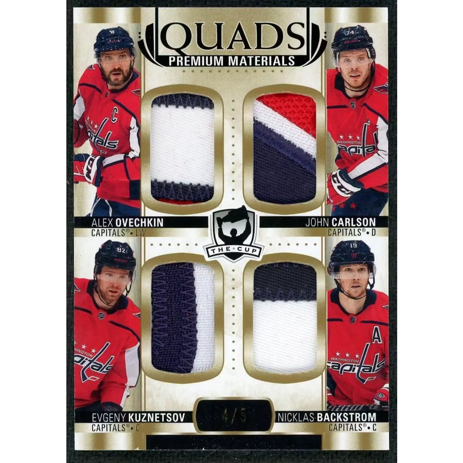 2021-22 The Cup Ovechkin Carlson Kuznetsov Backstrom Quad Premium Materials |/5