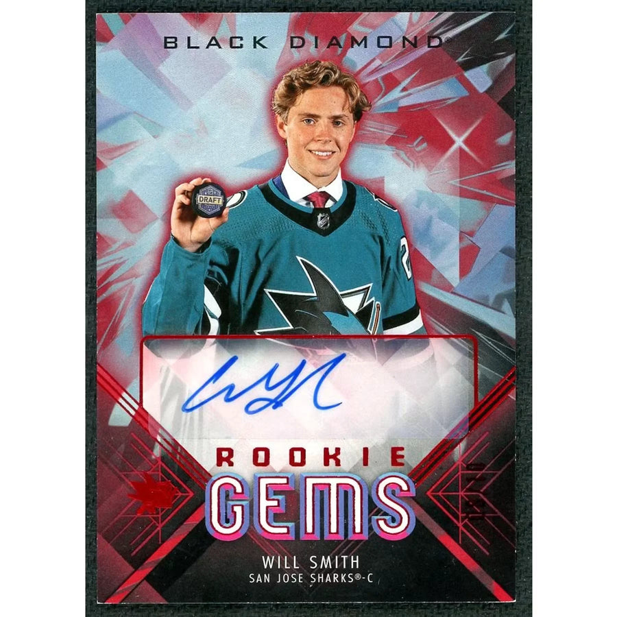 Will Smith Signed 2024-25 Upper Deck Black Diamond Rookie Gems Card | Red/10
