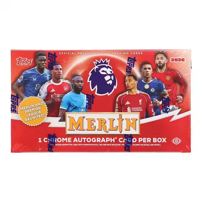 2025-26 Topps Merlin Premier League Hobby Box | Soccer Cards (Ships Sealed Only)