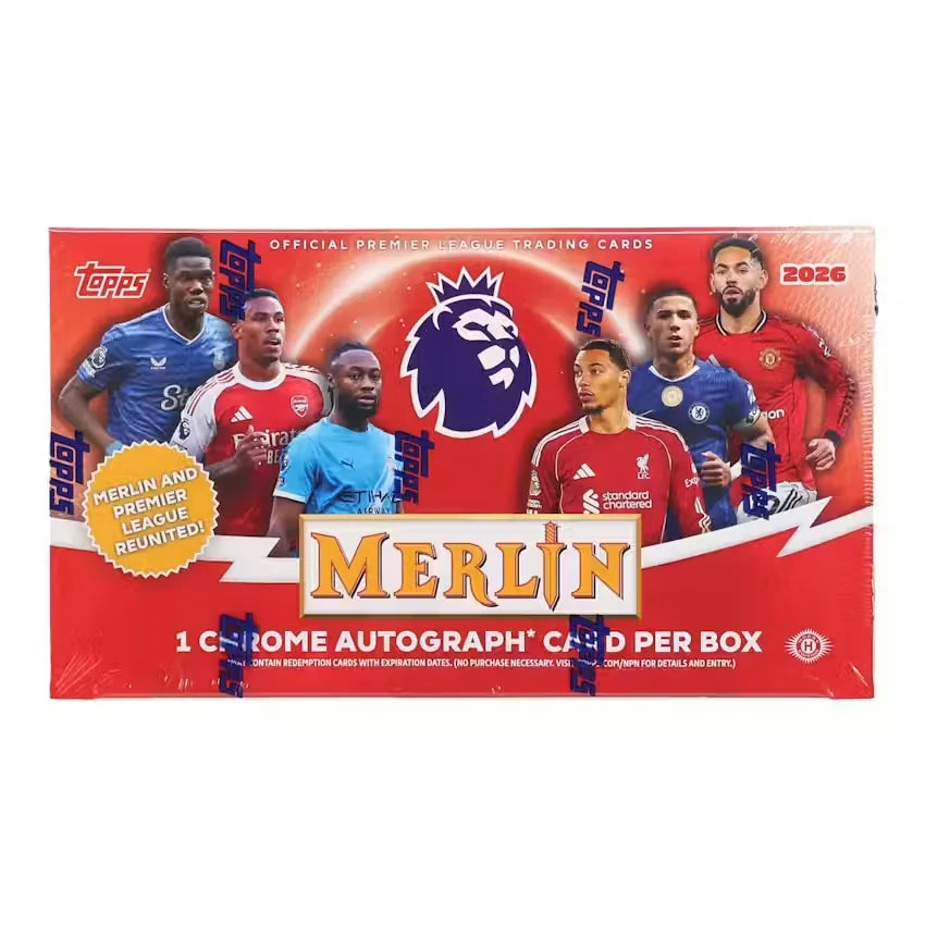 2025-26 Topps Merlin Premier League Hobby Box | Soccer Cards (Ships Sealed Only)