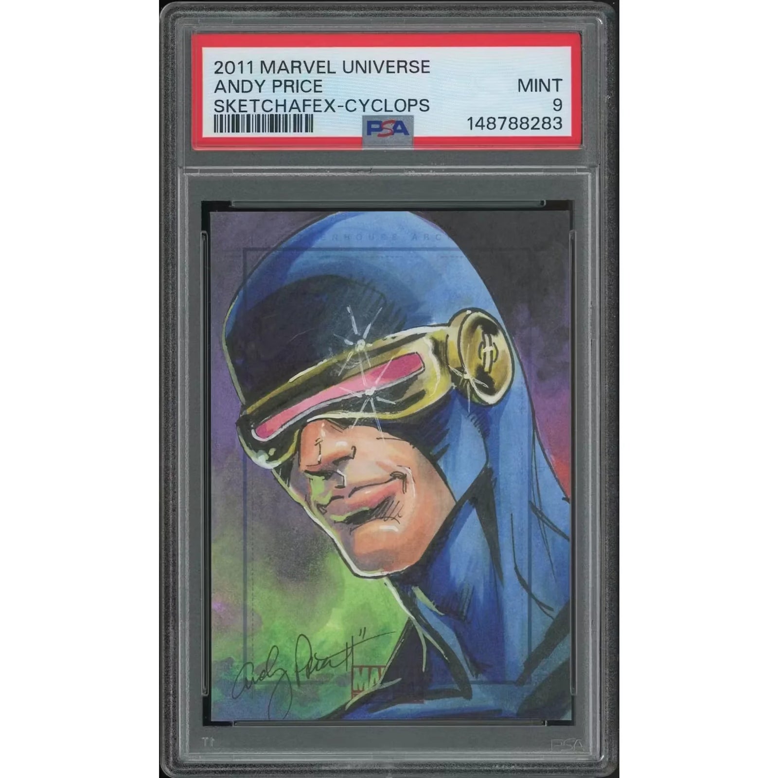 2011 Rittenhouse Marvel Universe Cyclops SketchaFEX Sketch #1 Card | PSA 9 Mint