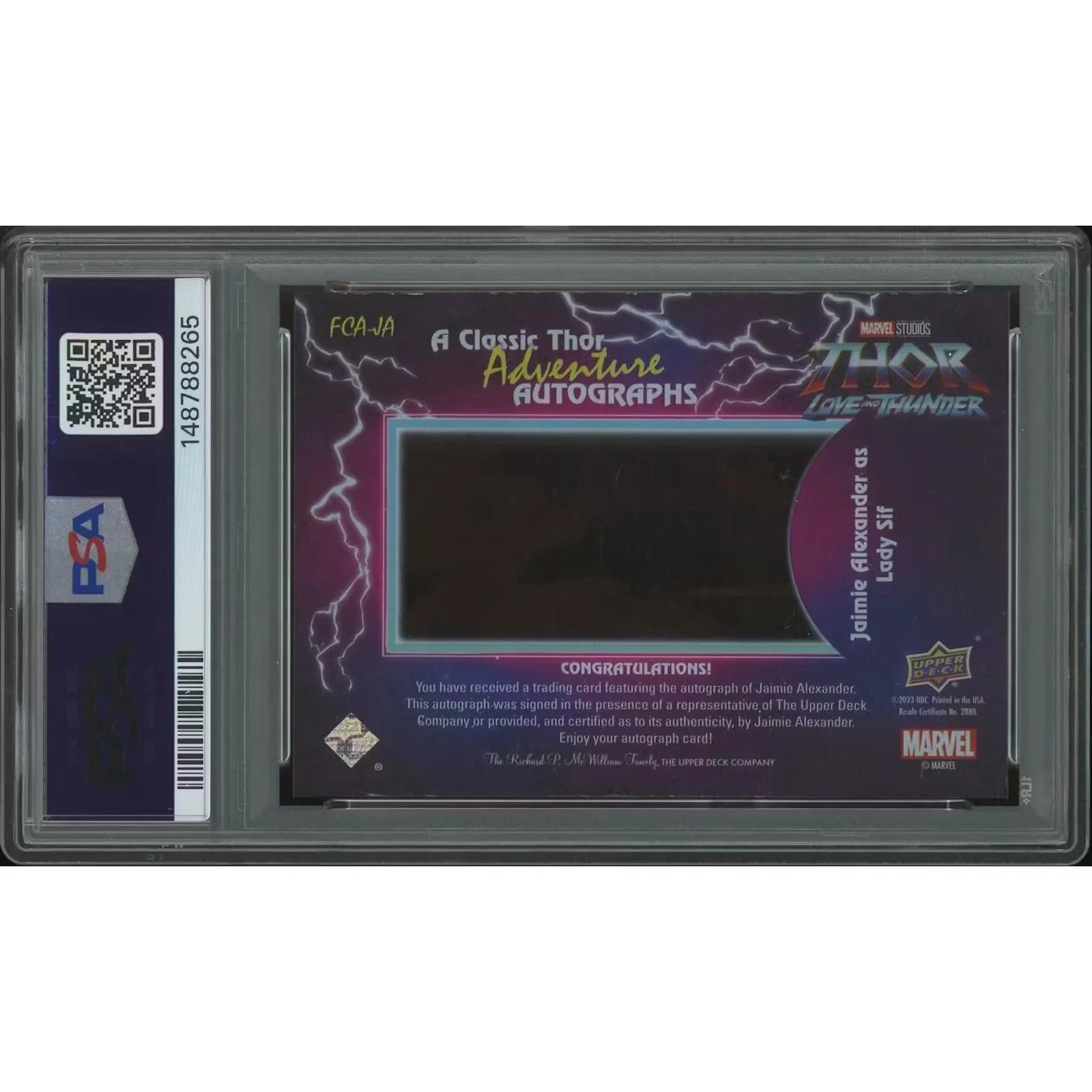 Jaimie Alexander Signed 2023 Upper Deck Thor Card | PSA 9 Mint