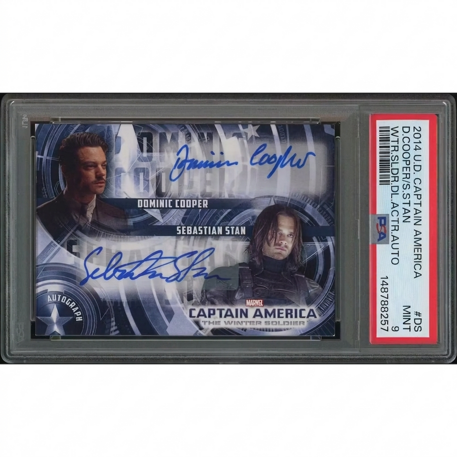 2014 Dominic Cooper & Sebastian Stan Signed Captain America Card | PSA 9