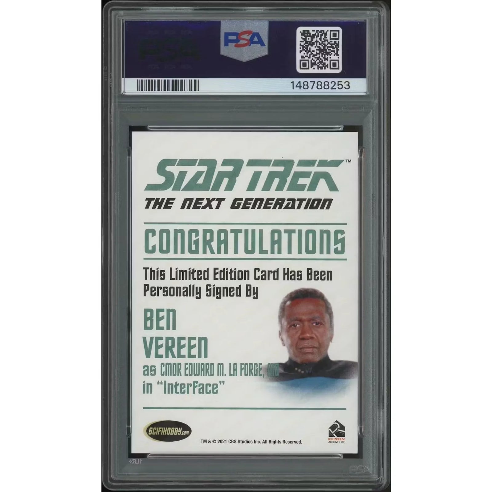 2022 Ben Vereen Signed Star Trek TNG Card | PSA 10 Gem Mint