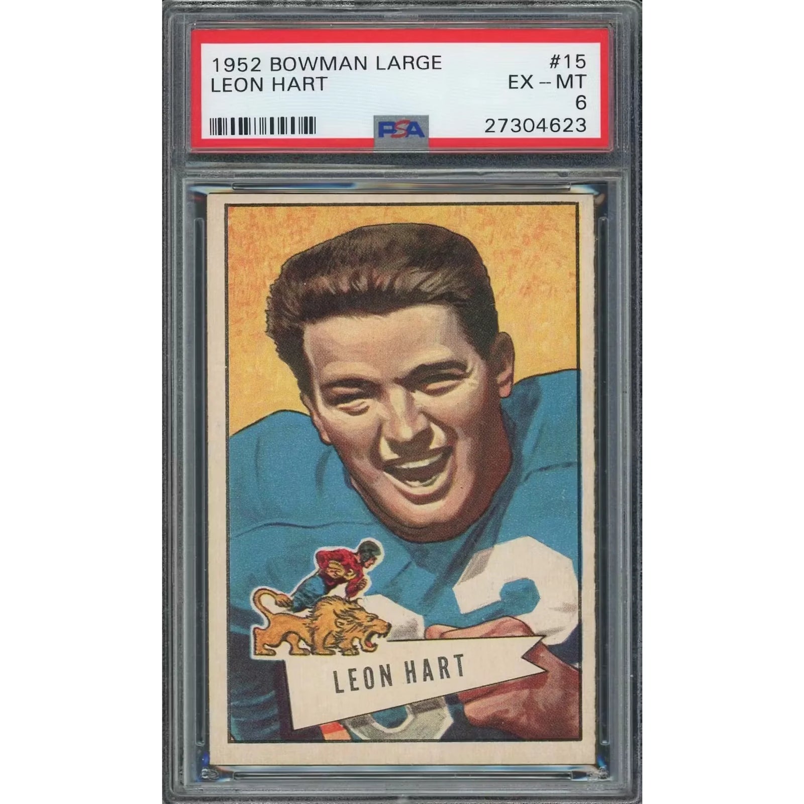 Leon Hart 1952 Bowman Large #15 Card | PSA 6