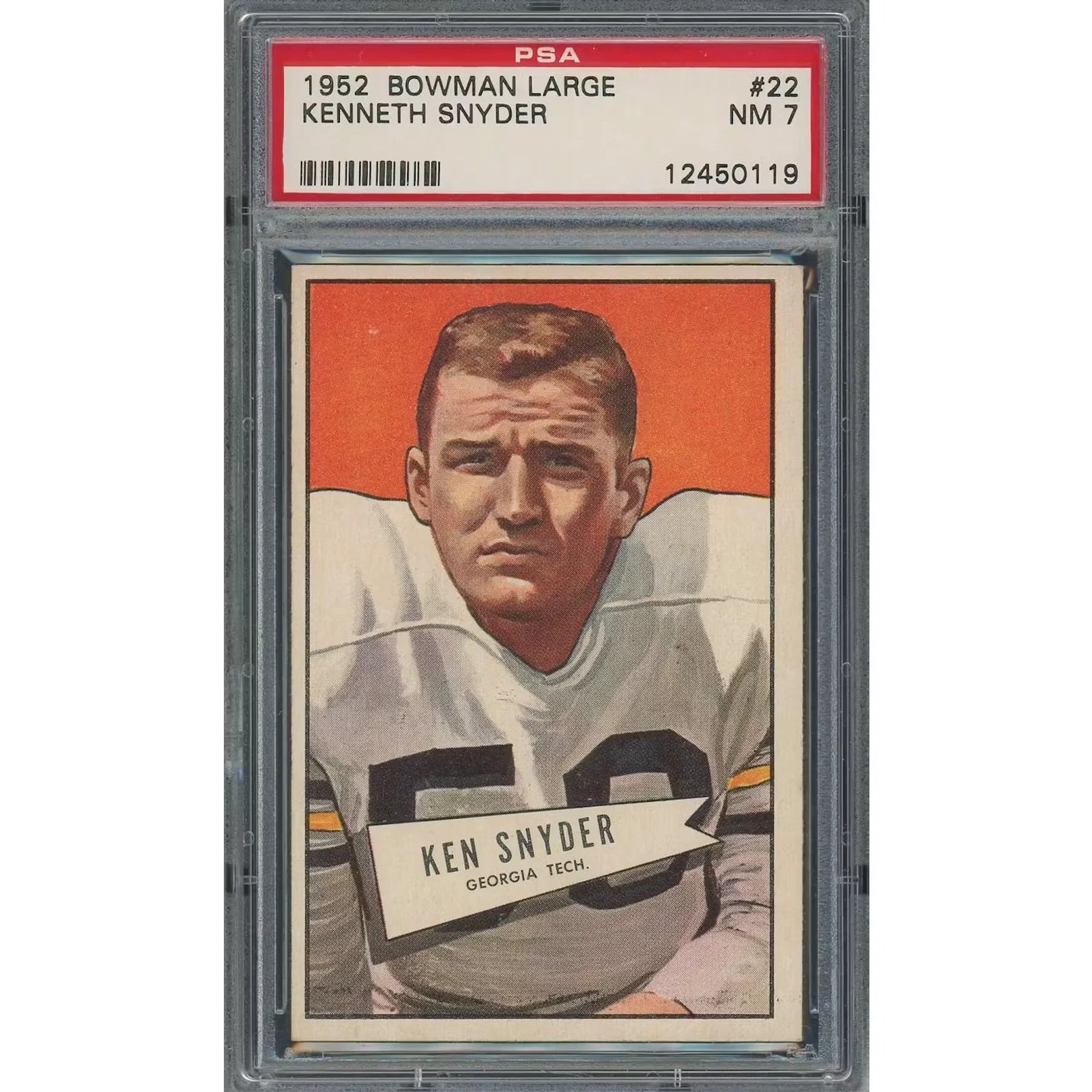 Kenneth Snyder 1952 Bowman Large #22 | PSA 7