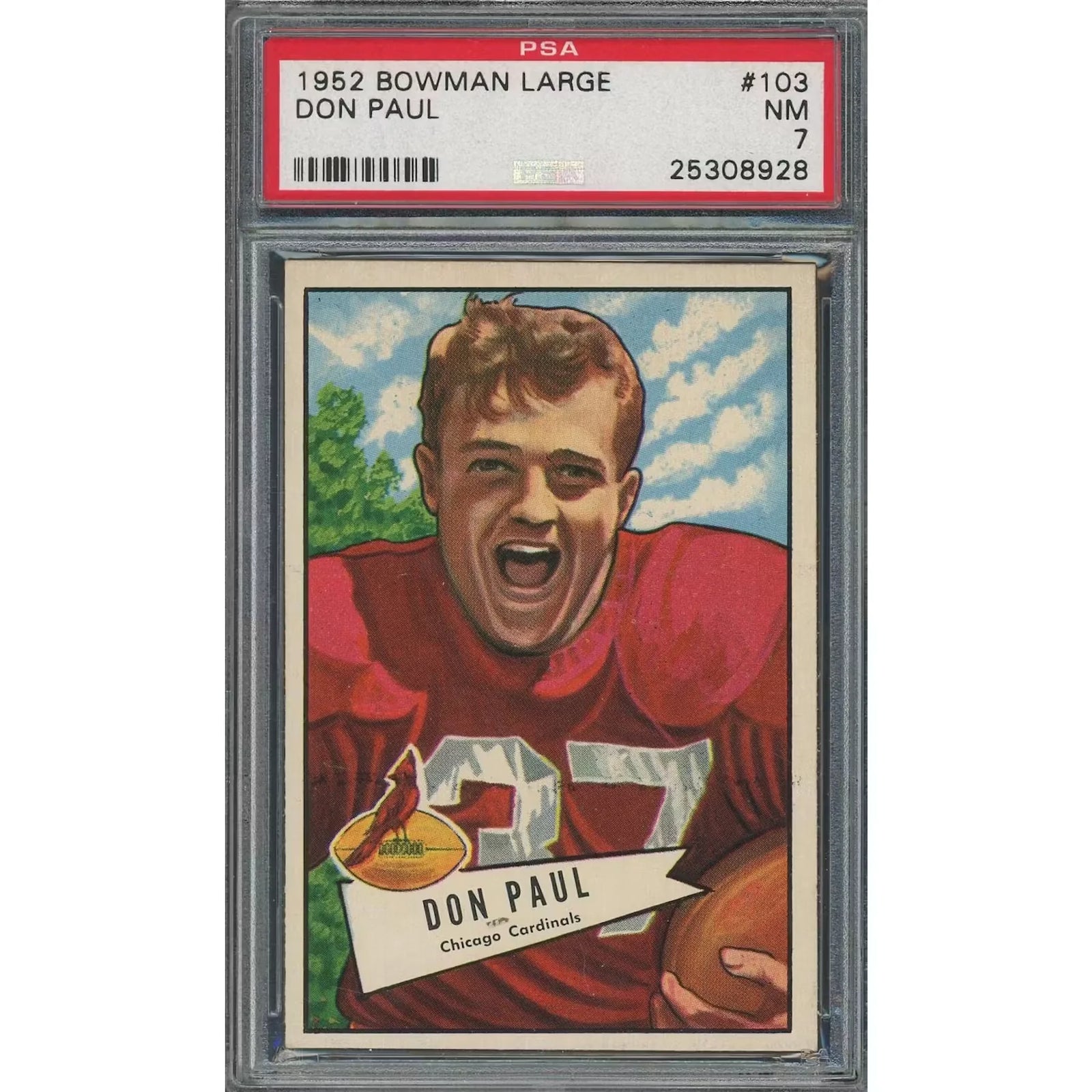 1952 Bowman Large #103 Don Paul Baseball Card | PSA 7