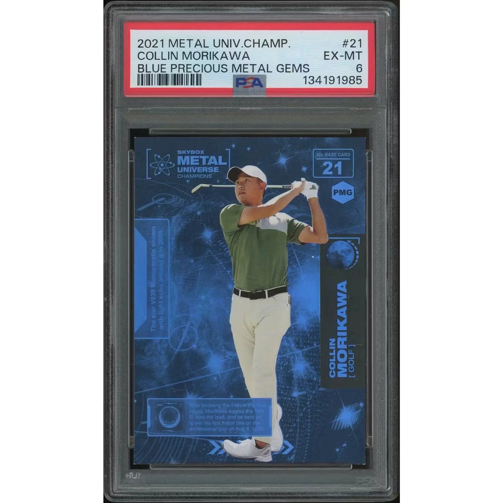 Collin Morikawa 2021 Metal Universe Champions Golf Card | PSA 6 EX-MT