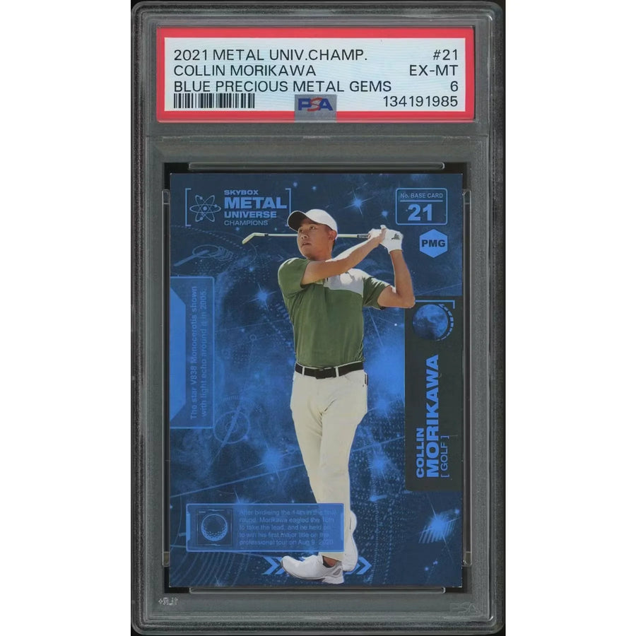 Collin Morikawa 2021 Metal Universe Champions Golf Card | PSA 6 EX-MT