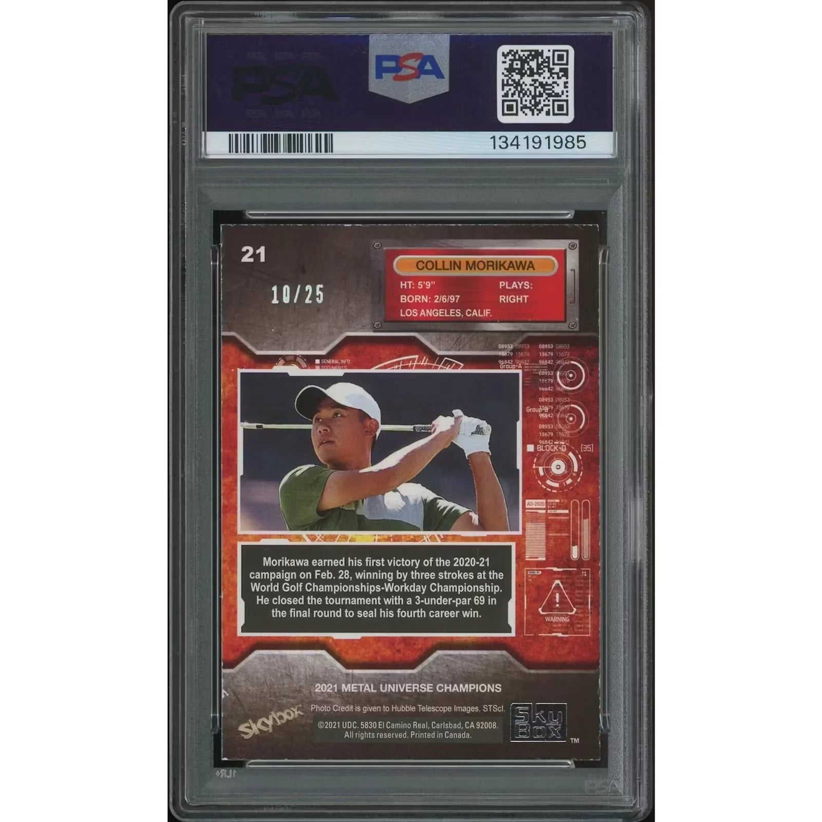 Collin Morikawa 2021 Metal Universe Champions Golf Card | PSA 6 EX-MT