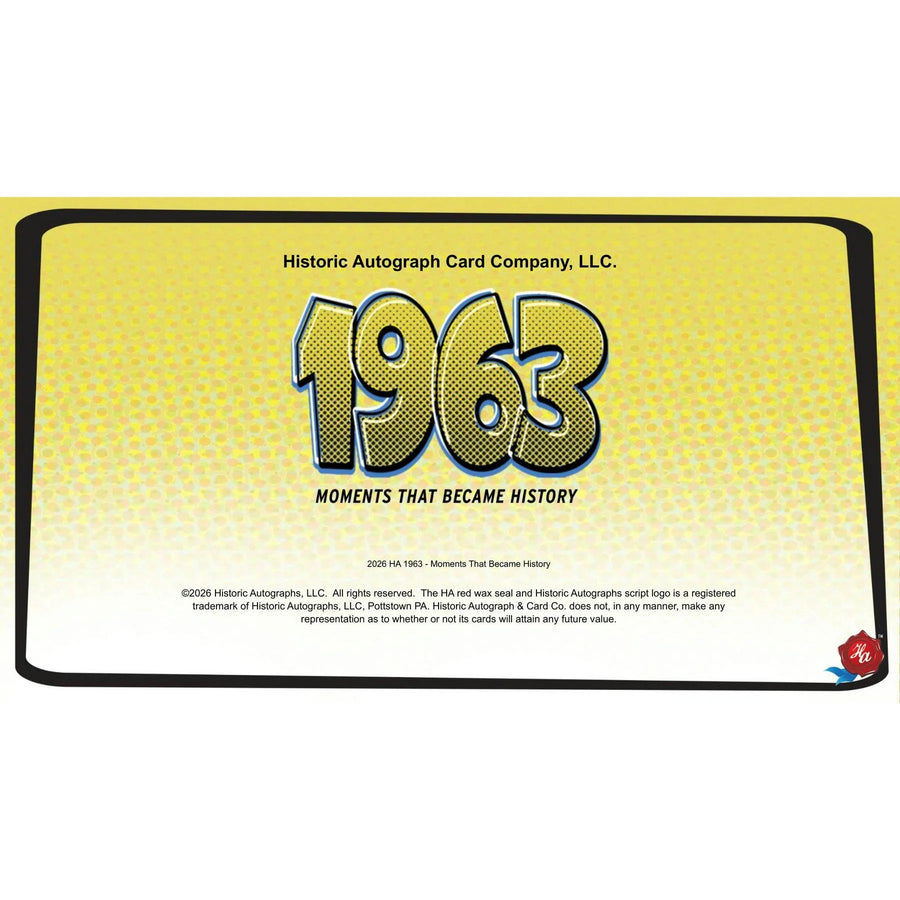 DRAFT - 2026 Historic Autographs 1963 Moments That Became History Hobby 24-Box Case | Presell