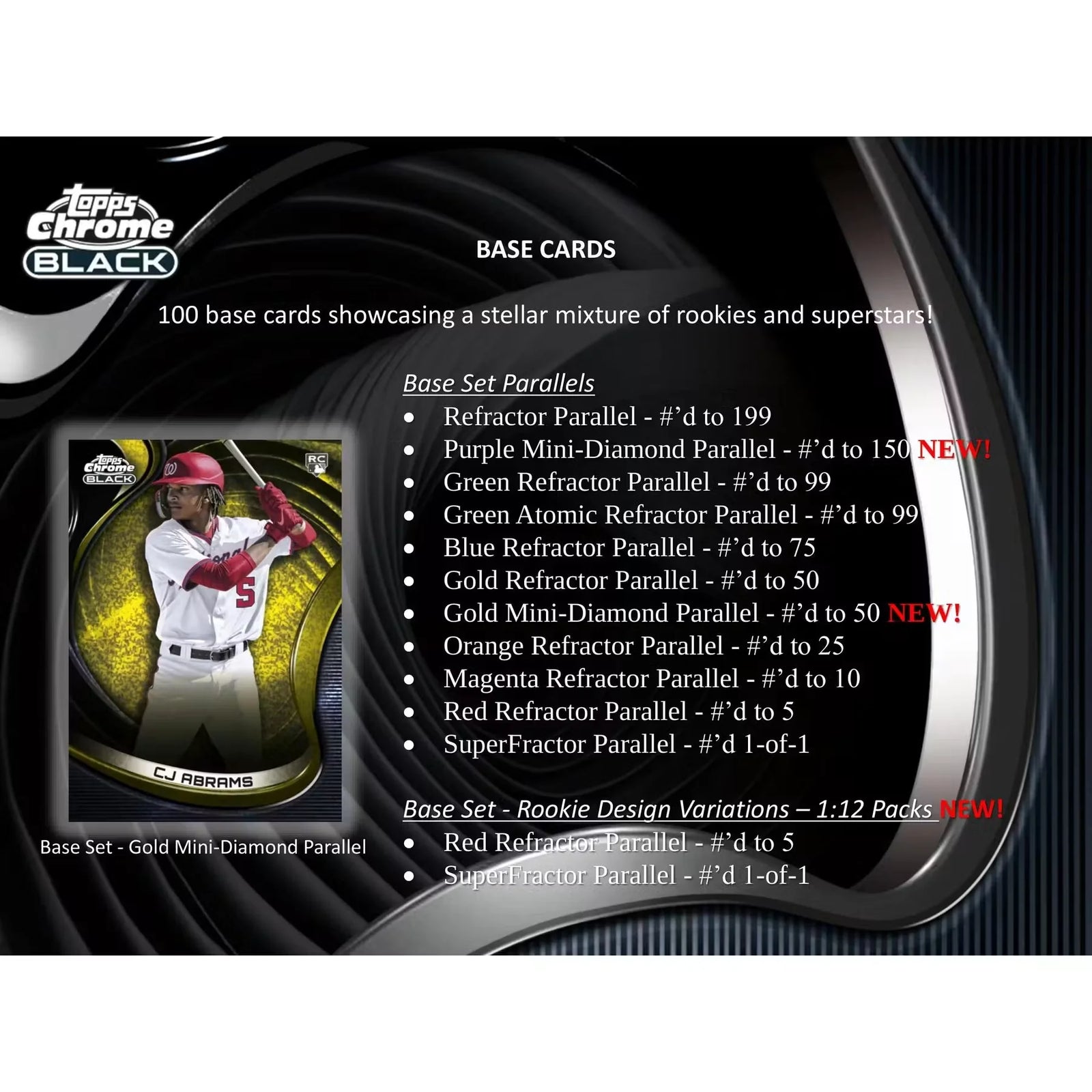 2022 Topps Chrome Black Baseball Hobby 12-Box Case (Ships Sealed Only) - D