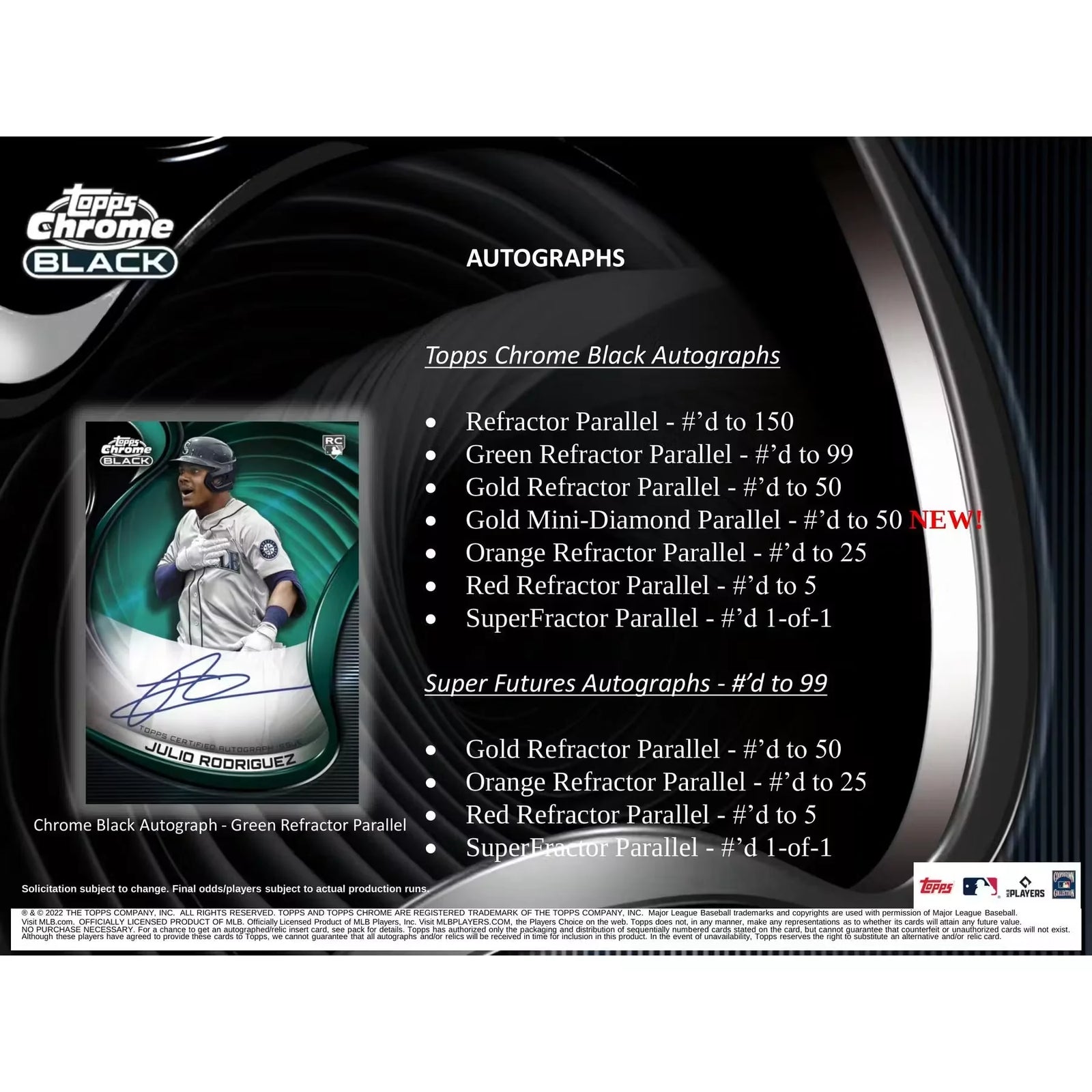 2022 Topps Chrome Black Baseball Hobby 12-Box Case (Ships Sealed Only) - D